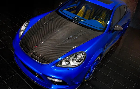Picture auto, tuning, Porsche, the hood, Panamera, carbon, the front, Turbo
