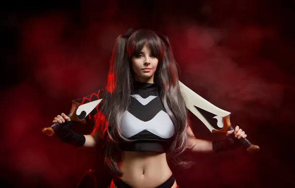 Girl, sexy, long hair, fate stay night, beautiful, pretty, cosplay, brunette
