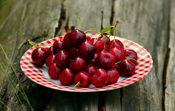 Picture cherry, berries, table, Board, food, Breakfast, harvest, plate