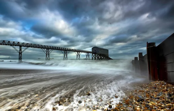 Sea, landscape, bridge