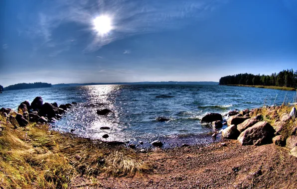 Picture water, lake, Shore, panorama