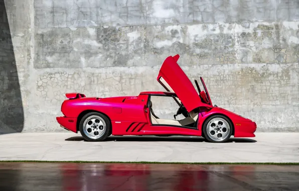 Lamborghini, Lambo, side view, Diablo, Lamborghini Diablo VT Roadster