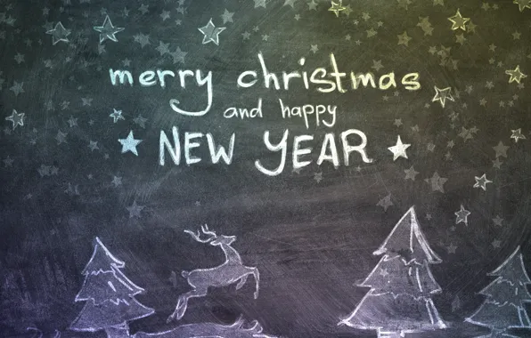 Stars, Christmas, deer, New year, Tree