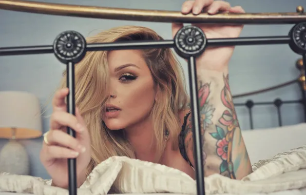 Look, girl, hair, body, blonde, tattoo, girl, photography