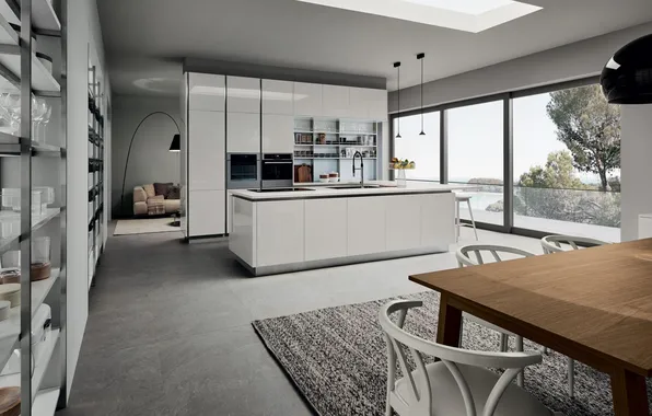 Style, Villa, interior, Italy, kitchen, dining room, dining area, Italian design