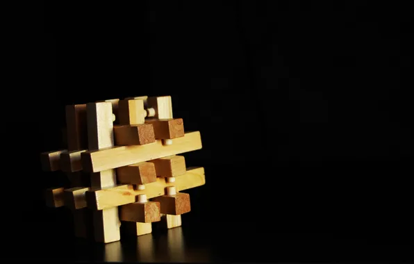 Picture background, black, Cube, puzzle