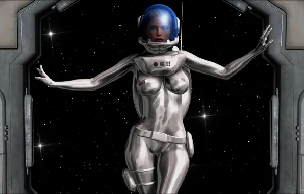 Picture girl, fiction, astronaut