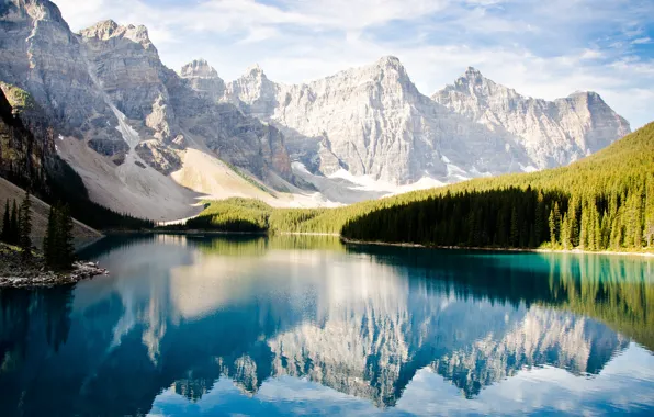 Picture lake, reflection, mountains, forest