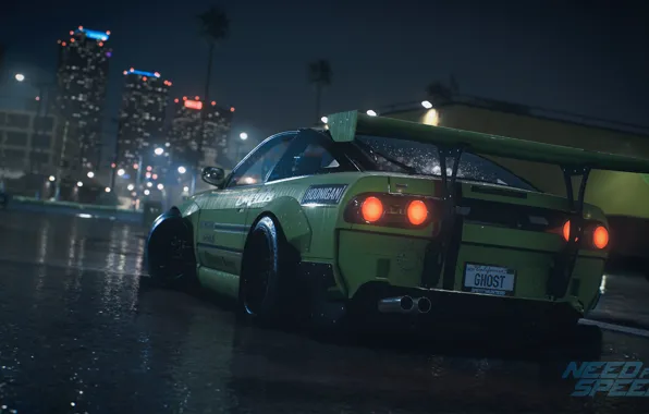 Green, tuning, Nissan, spoiler, Electronic Arts, 240SX, Need For Speed 2015