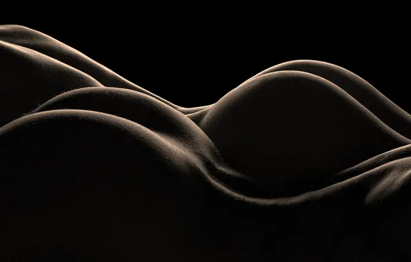 Night, girls, silhouettes