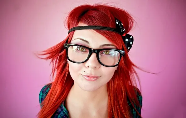 Glasses, Kareem, Red Head, Piercing