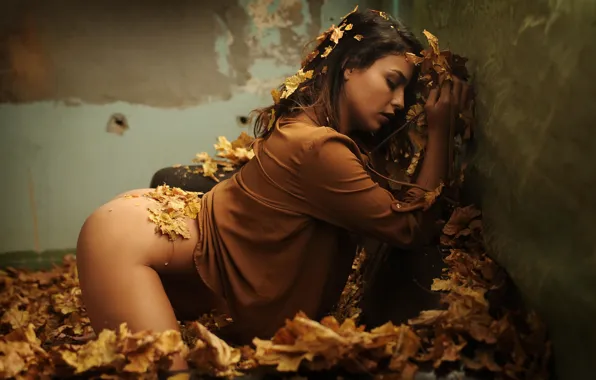 Ass, leaves, sofa, blouse, hip, Joy Lamore