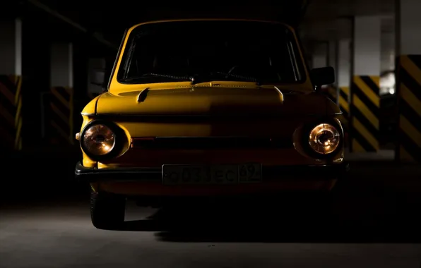 Picture ZAZ, Zaporozhets, Parking, car, ZAZ-968M, ZAZ, yellow, eras