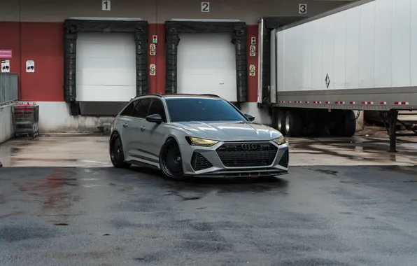 Audi, Grey, Trailer, RS6, Audi RS6, HRE, RS6 C8