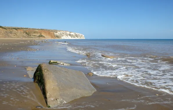 Sand, beach, stones, coast, UK, Strait Sandown, Yaverland Road