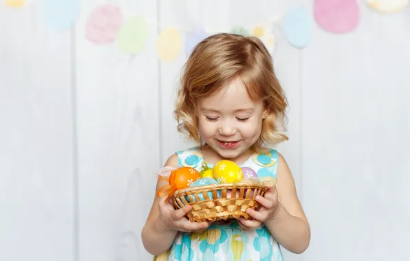 Picture joy, children, Easter, child, Easter, holiday, little girl, Little girls