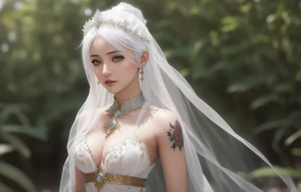 Girl, fantasy, nature, art, blond, digital art, fantasy art, fantasy girl