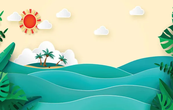 Sea, the sky, the sun, palm trees, stay