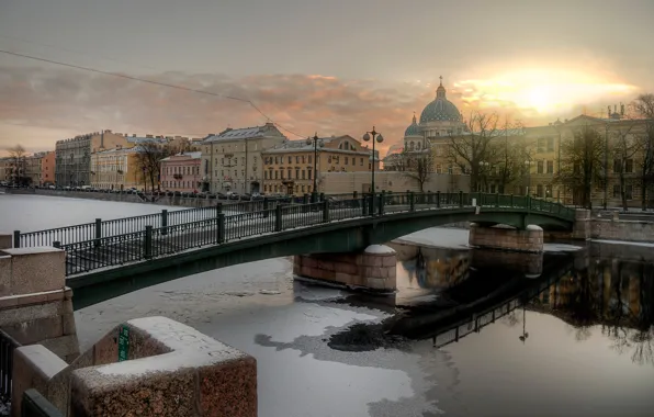 Picture winter, Saint Petersburg, Fontanka