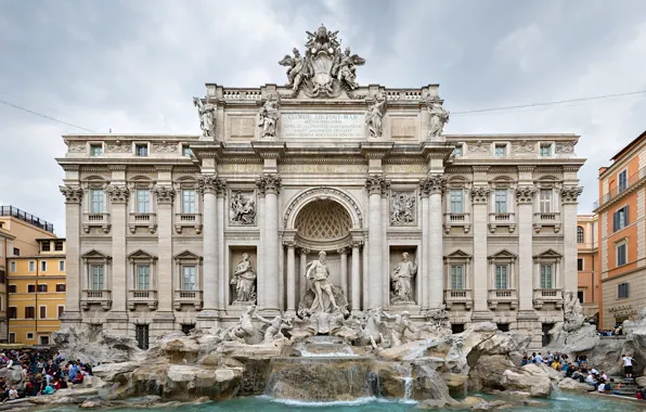 The building, fountain, sculpture