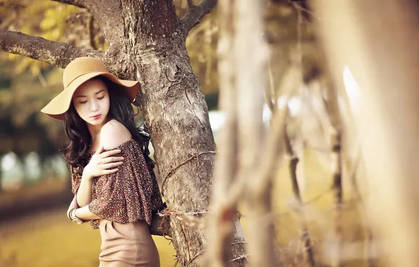 Girl, pose, background