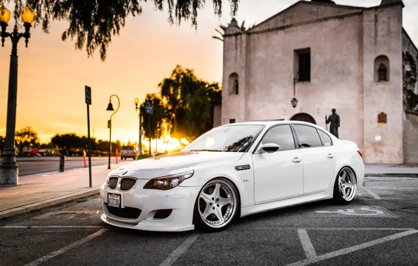 Picture white, tuning, BMW, autowalls, bmw M5