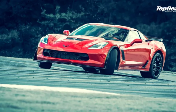 Picture Z06, Corvette, Chevrolet, Top Gear, Red, Power, Front, Drifting