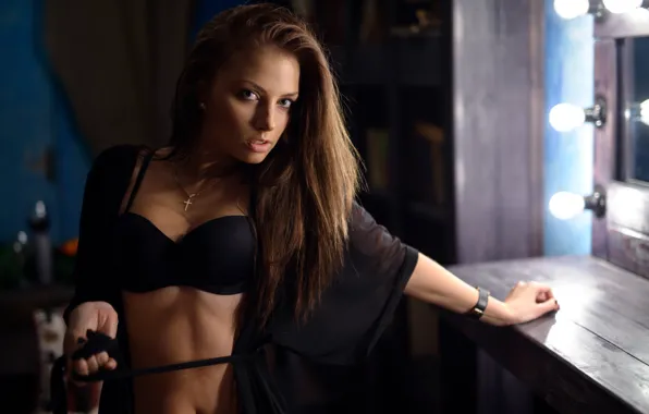 Girl, body, outfit, light, brown hair, sexy, the beauty, black