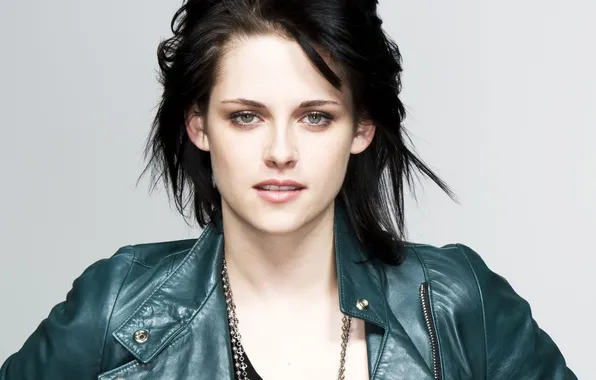 Look, background, portrait, actress, brunette, Kristen Stewart, Kristen Stewart, kozhanka