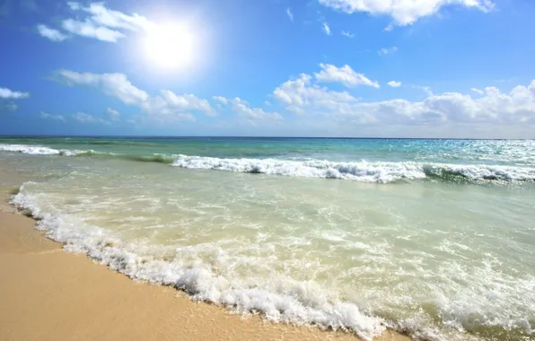 Wallpaper the ocean, wave, shore, beach