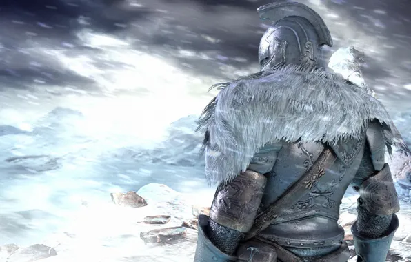 Picture warrior, snow, mountains, winter, soldiers, armor