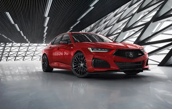 Picture red, sedan, Type S, Acura, TLX, four-door, 2021