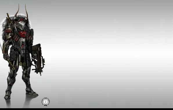 Fiction, sword, horns, armor, the exoskeleton