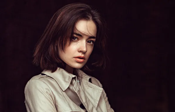 Picture background, portrait, brown-eyed, Lydia, George Chernyadev, Lida