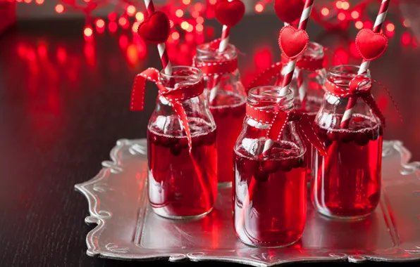 Love, cocktail, hearts, drink