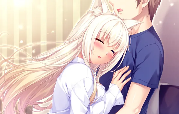 Anime, art, girl, guy, Nekopara, Necoara