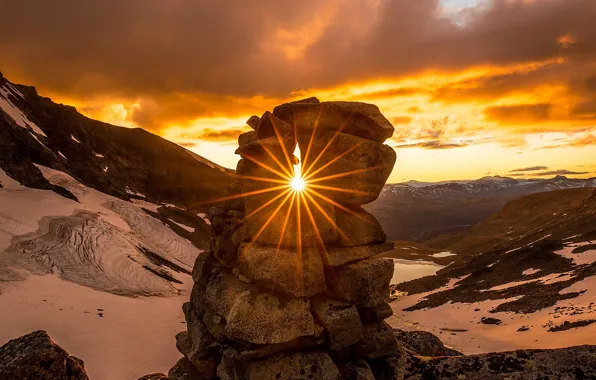 Sunset, mountains, Norway, national Park, Jotunheimen