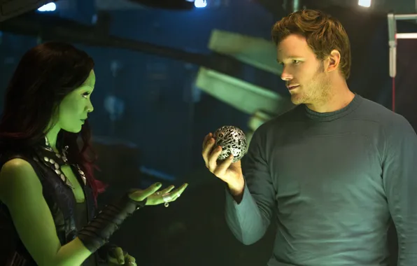Scene, the situation, sphere, guardians of the galaxy, the infinity stone, gamora, quill