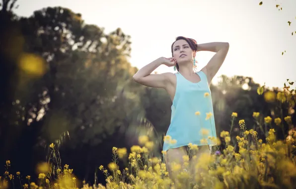 Picture summer, girl, nature, morning