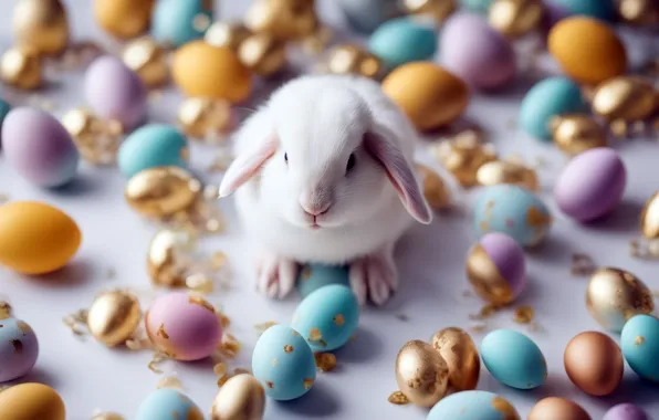 White, holiday, eggs, spring, rabbit, fold, blue, Easter