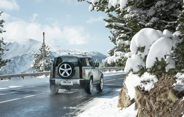 Snow, Land Rover, snow, Defender, Land Rover Defender, Land Rover Defender 90 D240 SE, 90 …