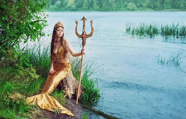 River, mermaid, tail, photoshoot