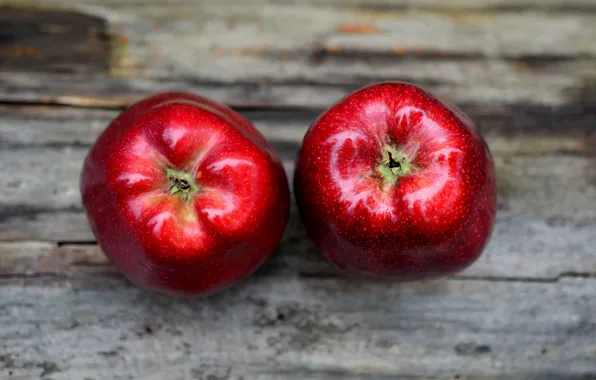 Background, apples, Board, food, red, fruit, two, shiny