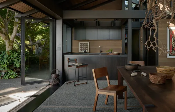 Design, style, interior, kitchen, 1968, dining room, Washington, Bainbridge Island