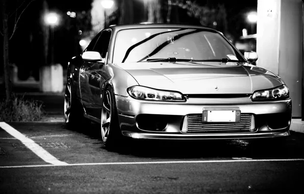 Picture cars, nissan, black and white, cars, Nissan, silvia, auto wallpapers, car Wallpaper