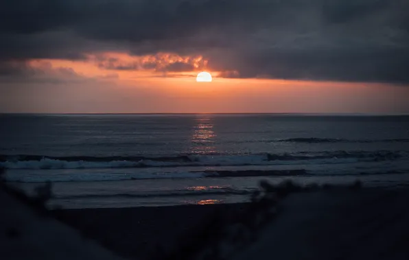 Clouds, Beach, Water, Sand, Sunshine, Ocean, Waves, Sun Goes Down