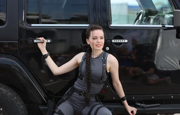 Picture woman, young, beautiful, model, braid, cosplay, brunette, long-haired