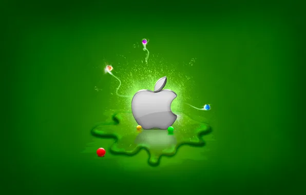Picture greens, Apple, Splash