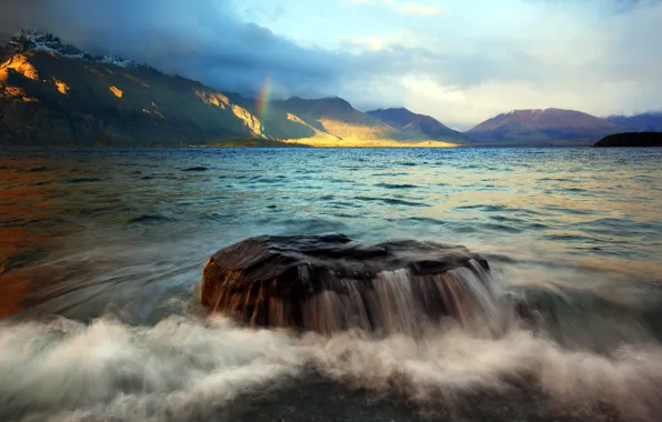 Landscape, mountains, lake