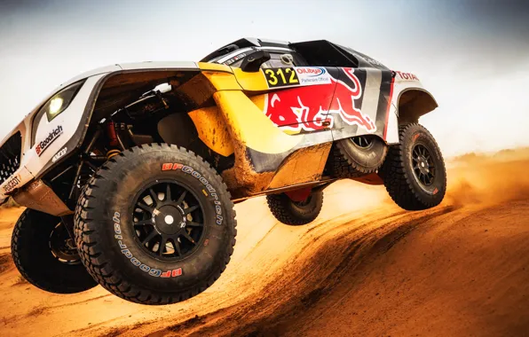 Sand, Auto, Sport, Machine, Speed, Wheel, Peugeot, Red Bull